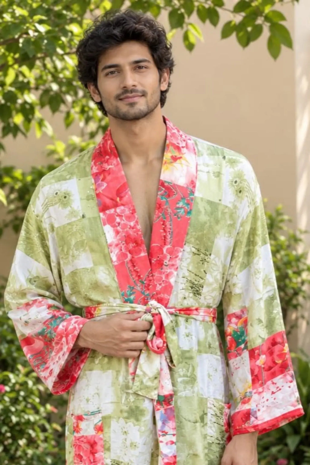 Silky Soft Mens Kimono Robe | Masculine Elegant Classic Sustainable Vintage House Robe gift, Timeless Comfy Lounge Beach Cover Up, Nightwear