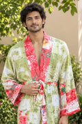 Silky Soft Mens Kimono Robe | Masculine Elegant Classic Sustainable Vintage House Robe gift, Timeless Comfy Lounge Beach Cover Up, Nightwear