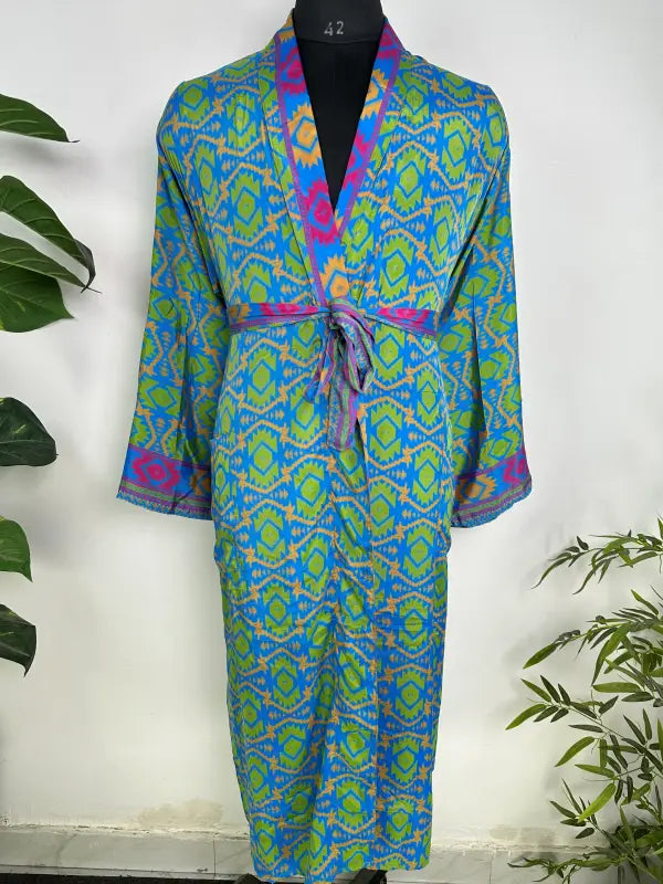 Silky Soft Mens Kimono Robe | Masculine Elegant Classic Sustainable Vintage House Robe gift, Timeless Comfy Lounge Beach Cover Up, Nightwear