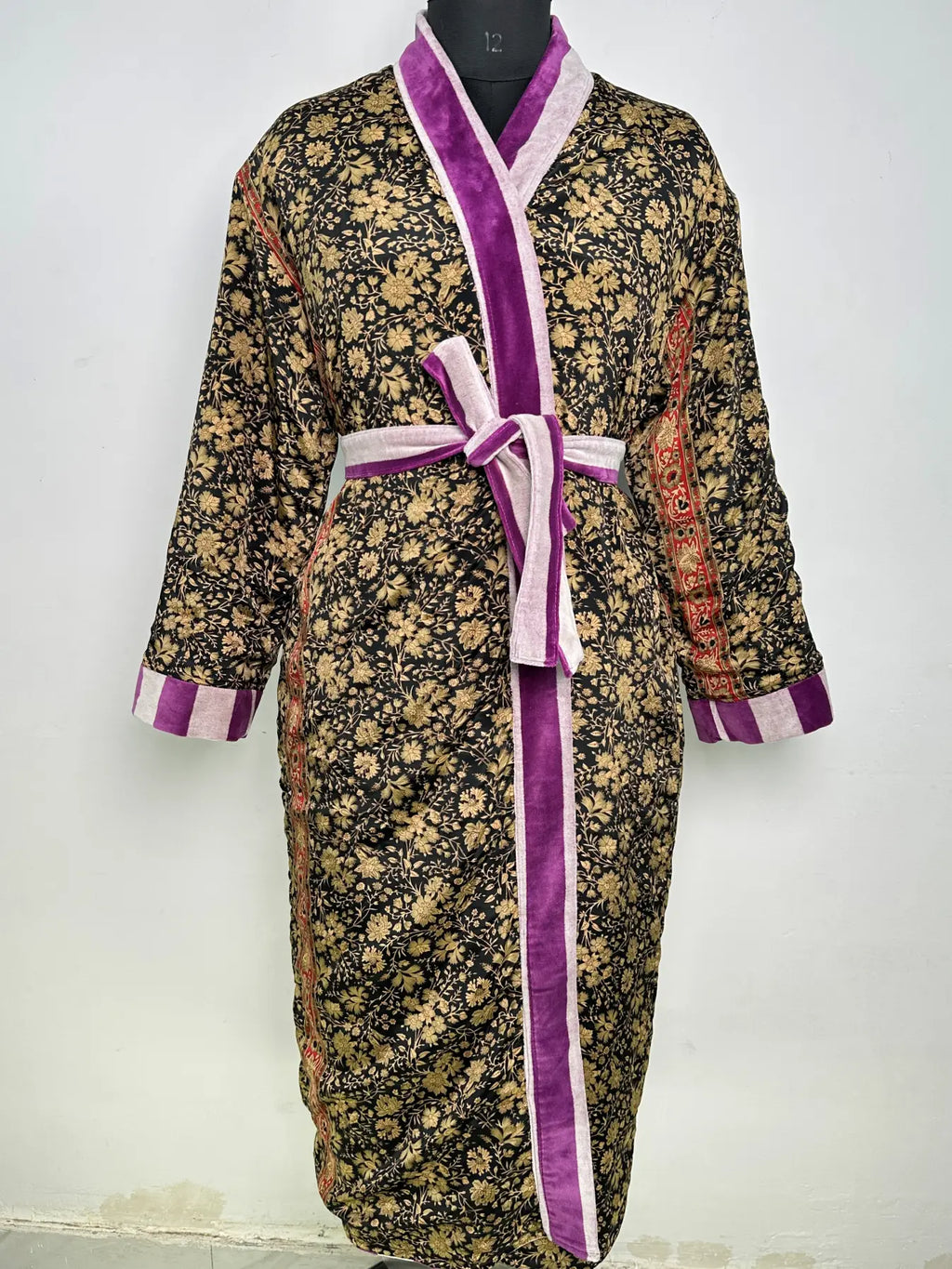 Cozy Velvet Womens Kimono | Boho Dressing Gown Reversible With Lining, Womens Clothing, Bridal Robe, Smoking Jacket For Her, Gift For Her