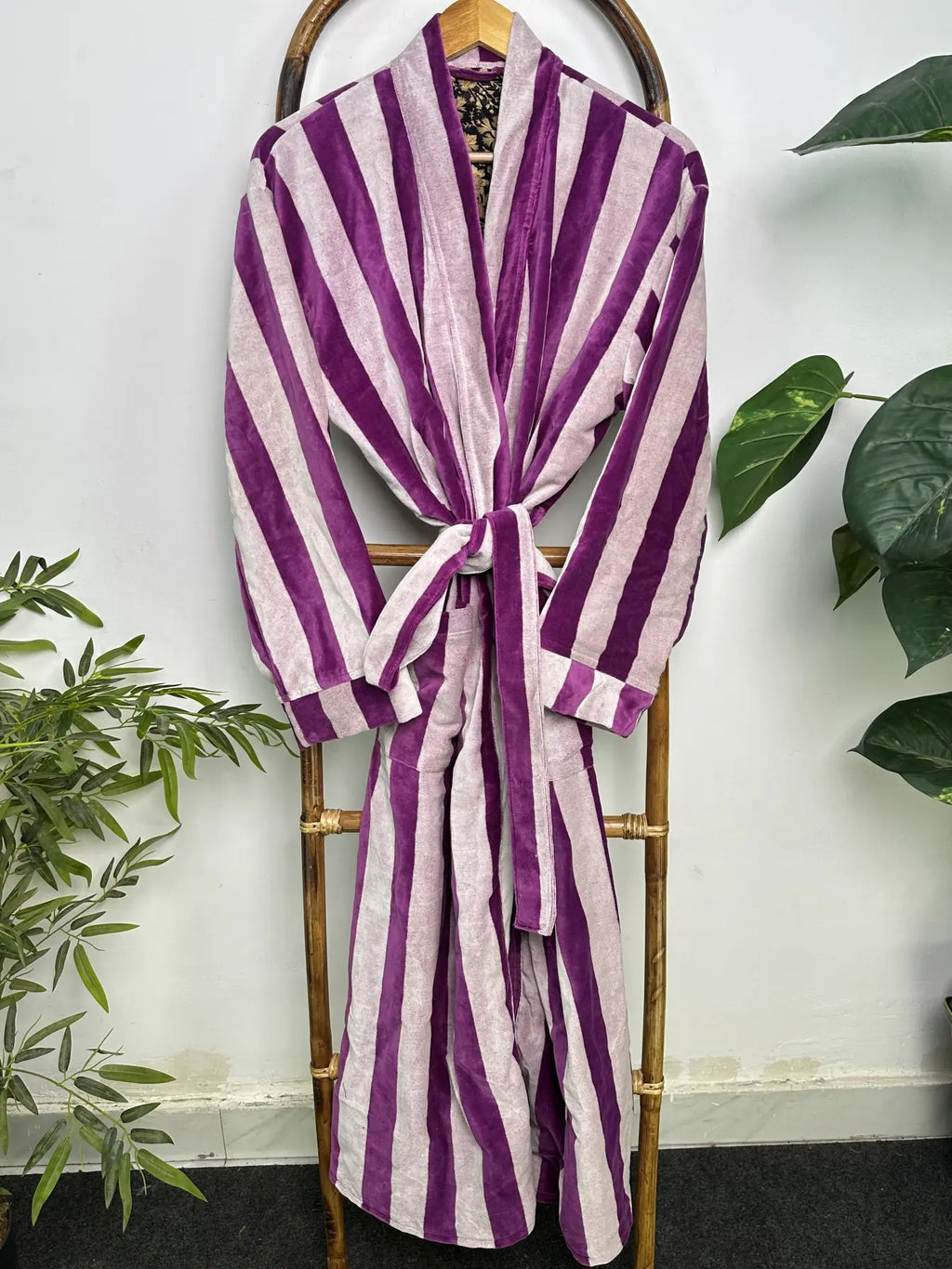 Cozy Velvet Womens Kimono | Boho Dressing Gown Reversible With Lining, Womens Clothing, Bridal Robe, Smoking Jacket For Her, Gift For Her