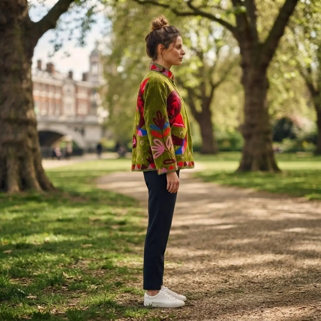 Women's Suzani embroidered Velvet Jacket