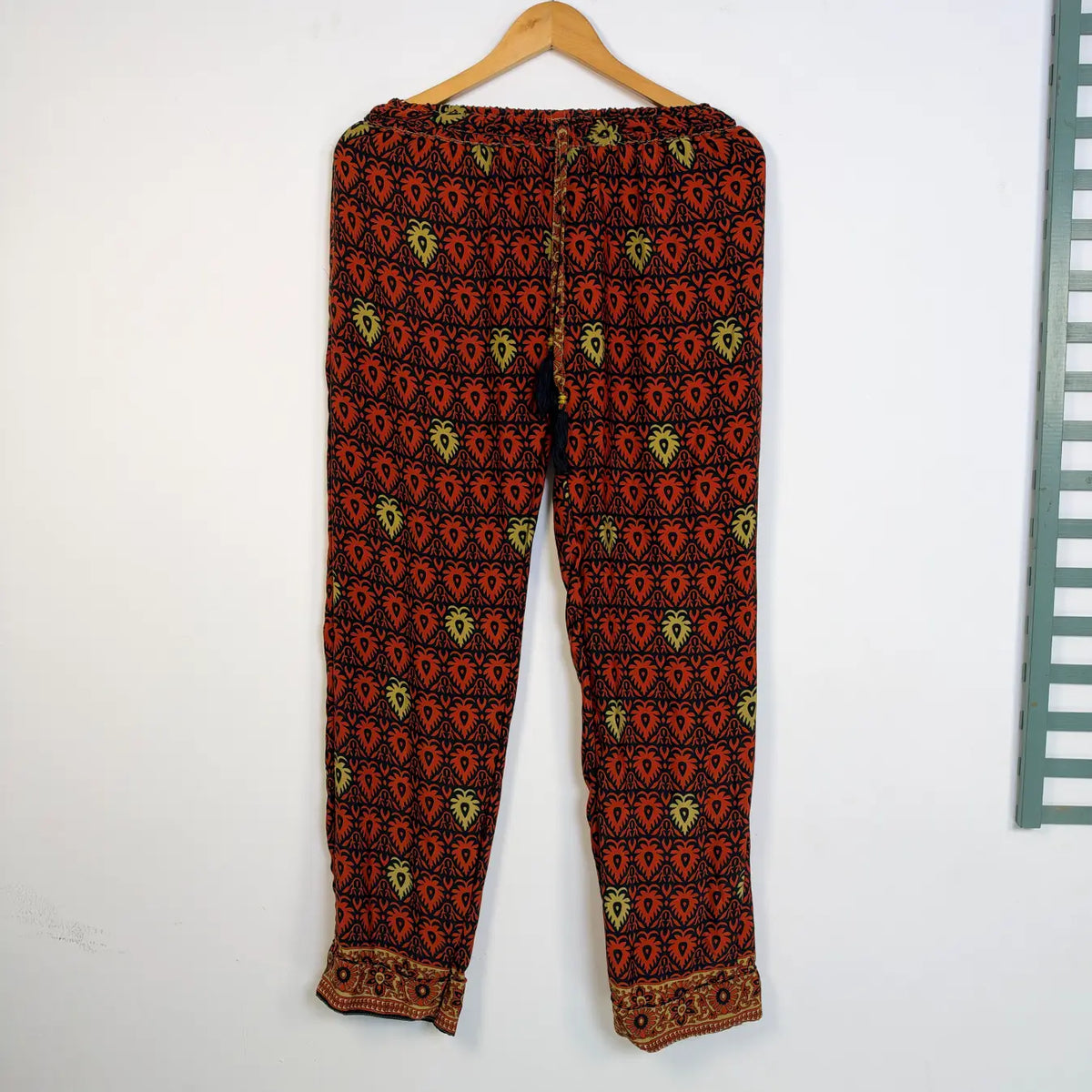 Recycled Silk Sari Pajama Set, Soft Handmade Nightwear, Valentine Gift for Her, Button Down Top, Drawstring Pants, Luxury Lounge Gift