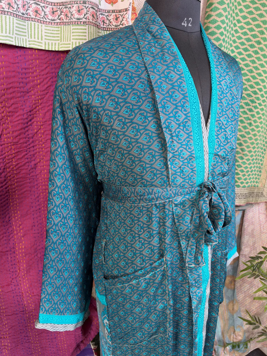 Silky Soft Mens Kimono Robe | Masculine Elegant Classic Sustainable Vintage House Robe gift, Timeless Comfy Lounge Beach Cover Up, Nightwear