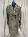 Men's Silky Kimono Robe in beige floral