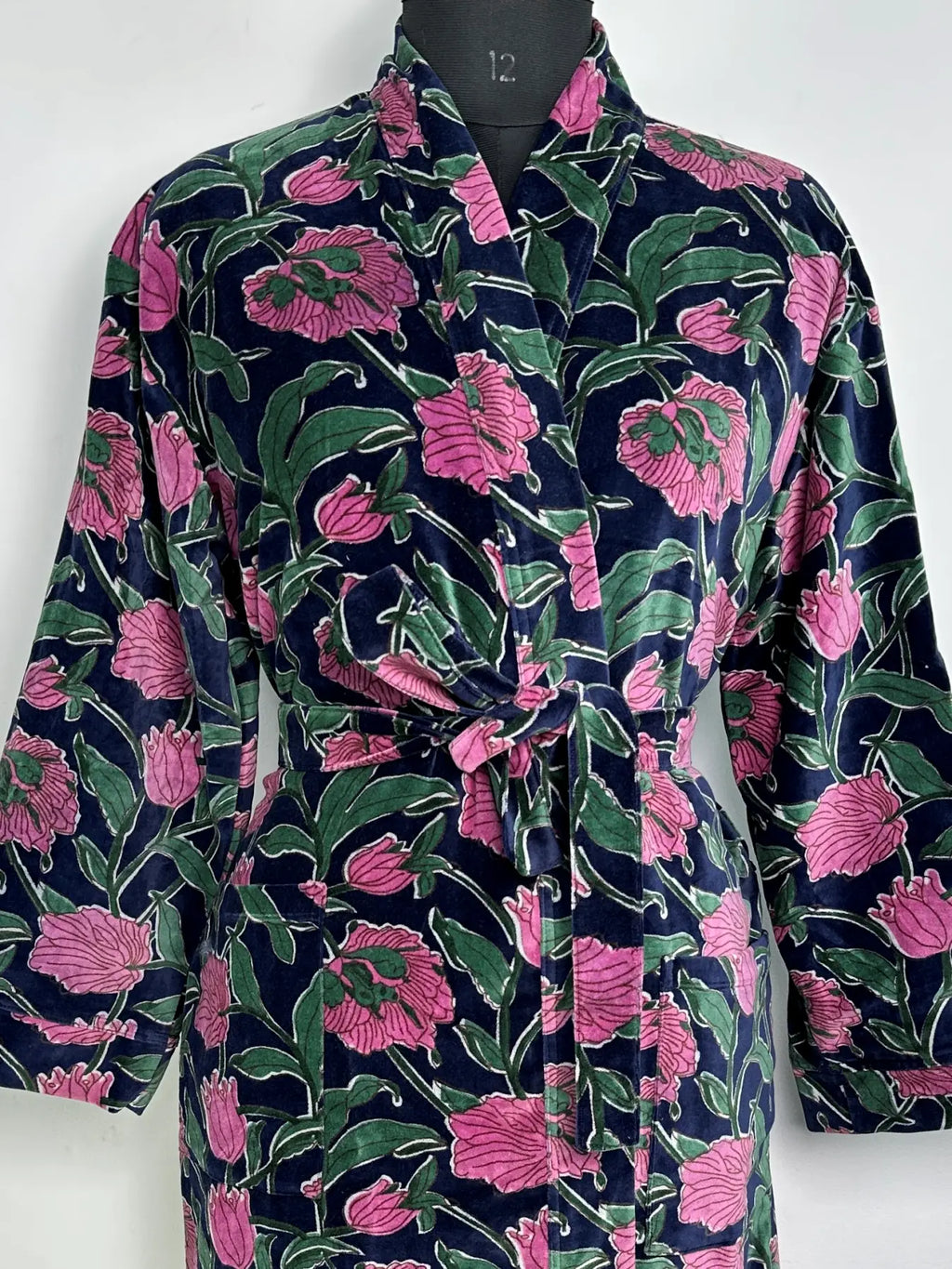 Velvet Reversible Women Kimono | Boho Dressing Gown With Lining, Womens Clothing, Bridal Robe, Spa Gift For Her, Smoking Jacket For Her