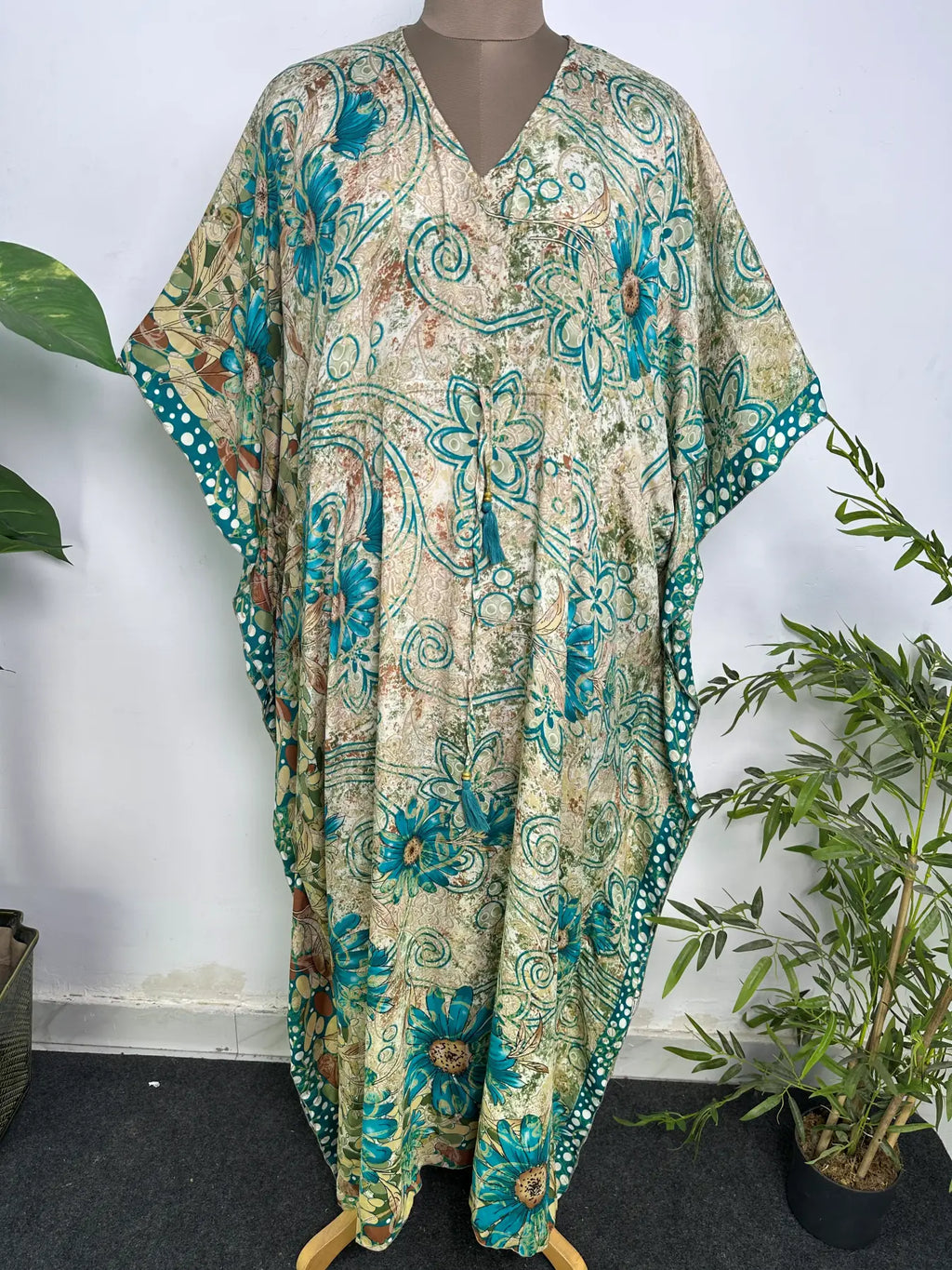 Kaftan Dress | Recycle Silky Soft Women Clothing, Oversize Resort Wear Caftan, Boho Beach Cover Up, Women Loose Fit Midi Dress, Gift for Her
