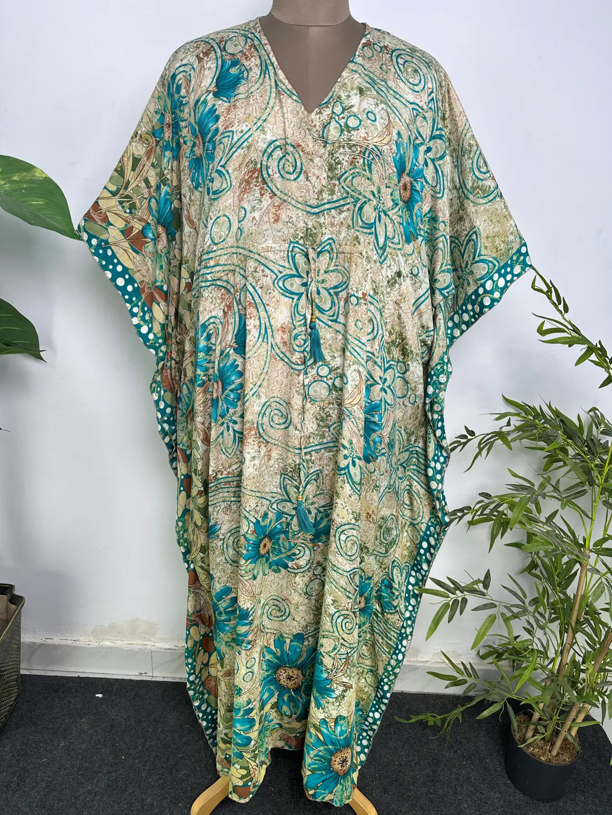 Kaftan Dress | Recycle Silky Soft Women Clothing, Oversize Resort Wear Caftan, Boho Beach Cover Up, Women Loose Fit Midi Dress, Gift for Her