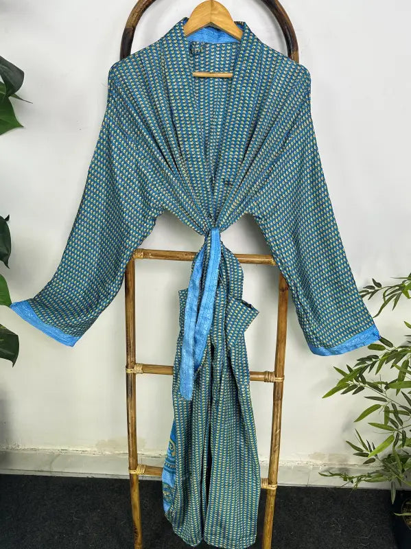 Silky Soft Mens Kimono Robe | Masculine Elegant Classic Sustainable Vintage House Robe gift, Timeless Comfy Lounge Beach Cover Up, Nightwear