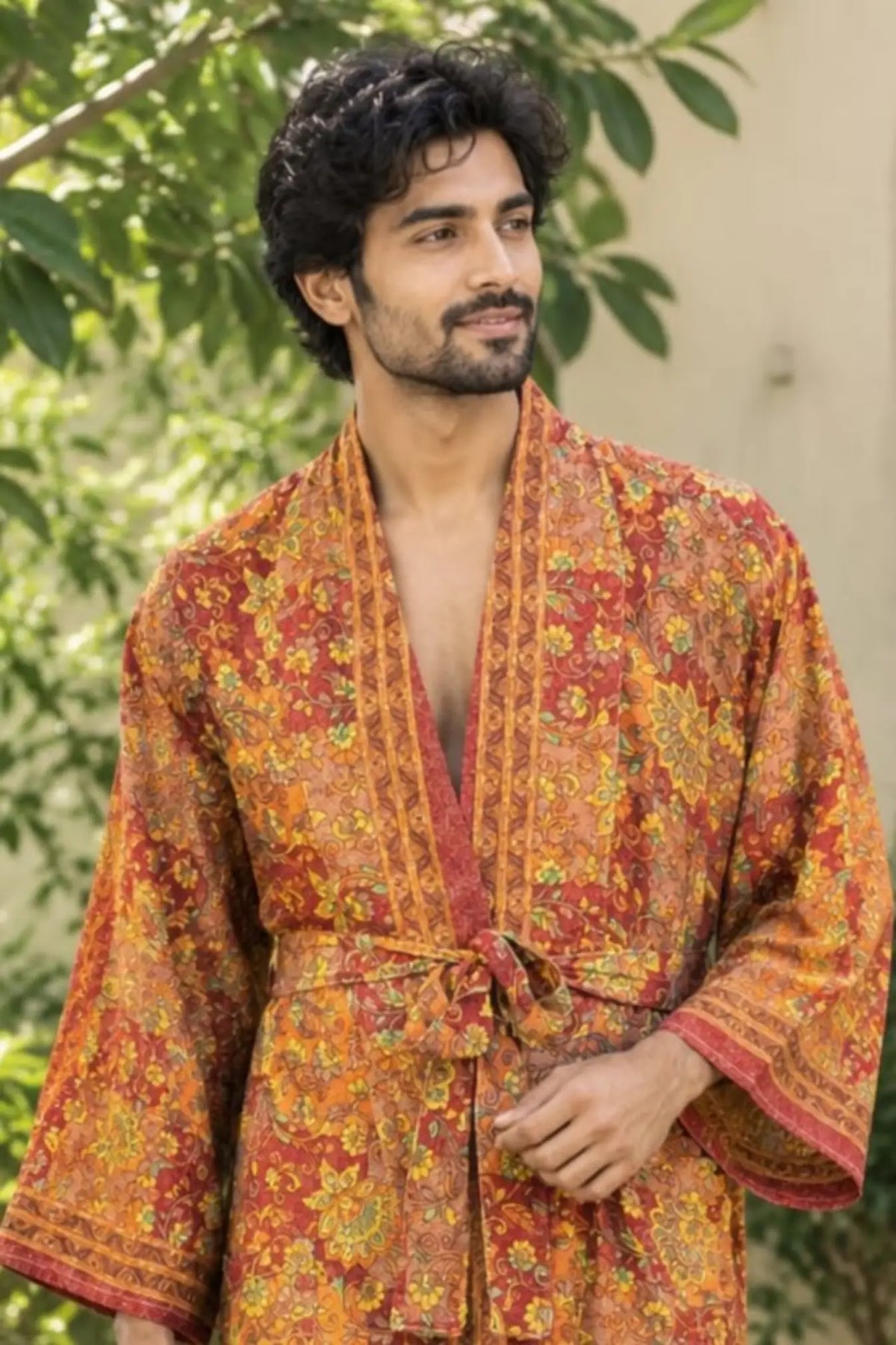 Silky Soft Mens Kimono Robe | Masculine Elegant Classic Sustainable Vintage House Robe gift, Timeless Comfy Lounge Beach Cover Up, Nightwear