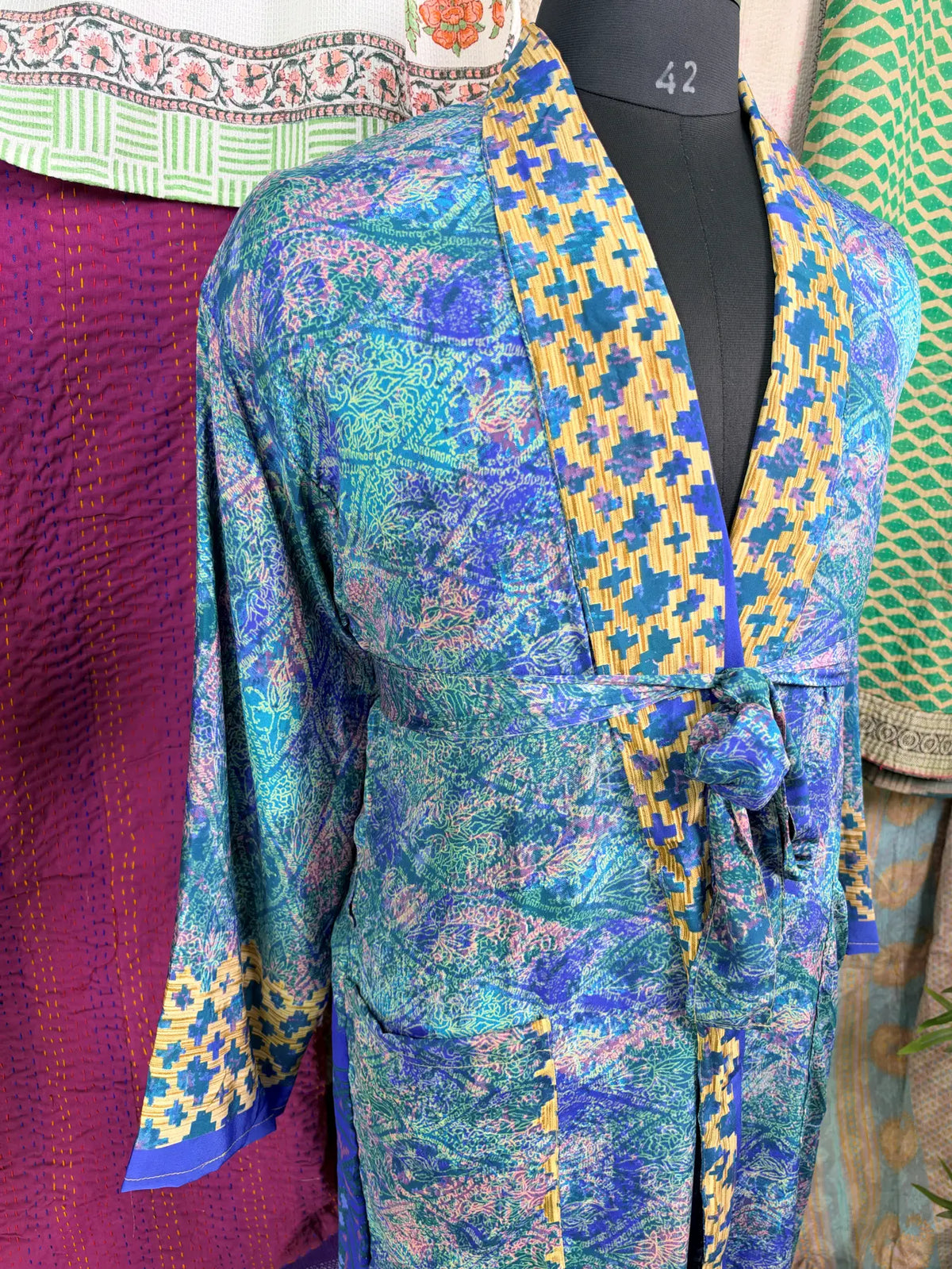 Silky Soft Mens Kimono Robe | Masculine Elegant Classic Sustainable Vintage House Robe gift, Timeless Comfy Lounge Beach Cover Up, Nightwear