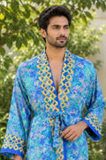 Silky Soft Mens Kimono Robe | Masculine Elegant Classic Sustainable Vintage House Robe gift, Timeless Comfy Lounge Beach Cover Up, Nightwear