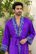 Silky Soft Mens Kimono Robe | Masculine Elegant Classic Sustainable Vintage House Robe gift, Timeless Comfy Lounge Beach Cover Up, Nightwear