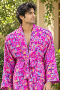 Silky Soft Mens Kimono Robe | Masculine Elegant Classic Sustainable Vintage House Robe gift, Timeless Comfy Lounge Beach Cover Up, Nightwear