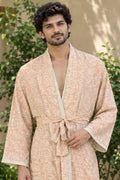 Silky Soft Mens Kimono Robe | Masculine Elegant Classic Sustainable Vintage House Robe gift, Timeless Comfy Lounge Beach Cover Up, Nightwear