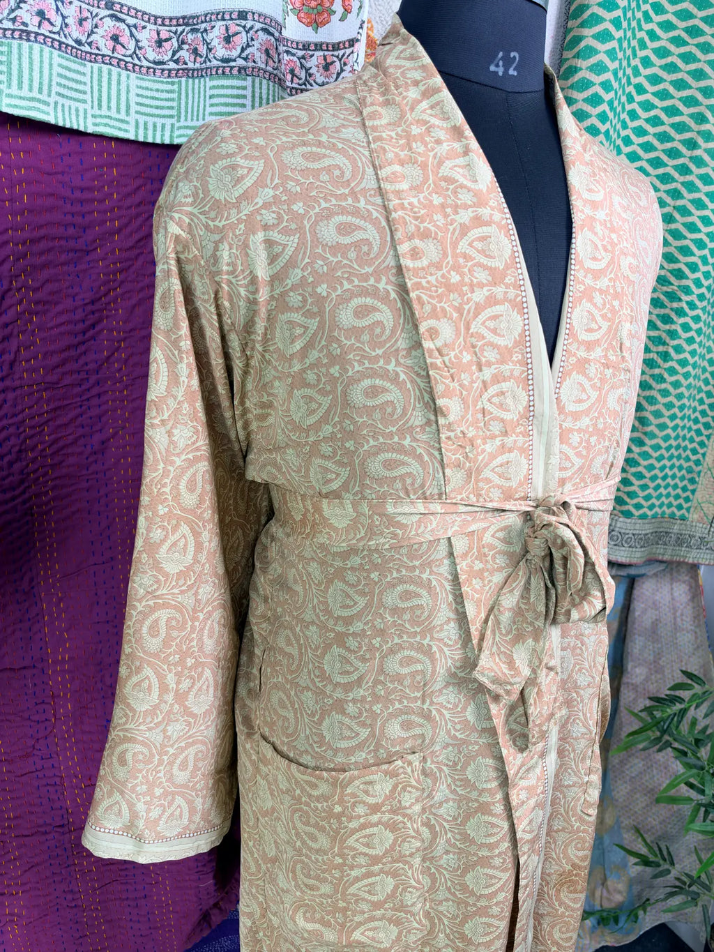 Silky Soft Mens Kimono Robe | Masculine Elegant Classic Sustainable Vintage House Robe gift, Timeless Comfy Lounge Beach Cover Up, Nightwear