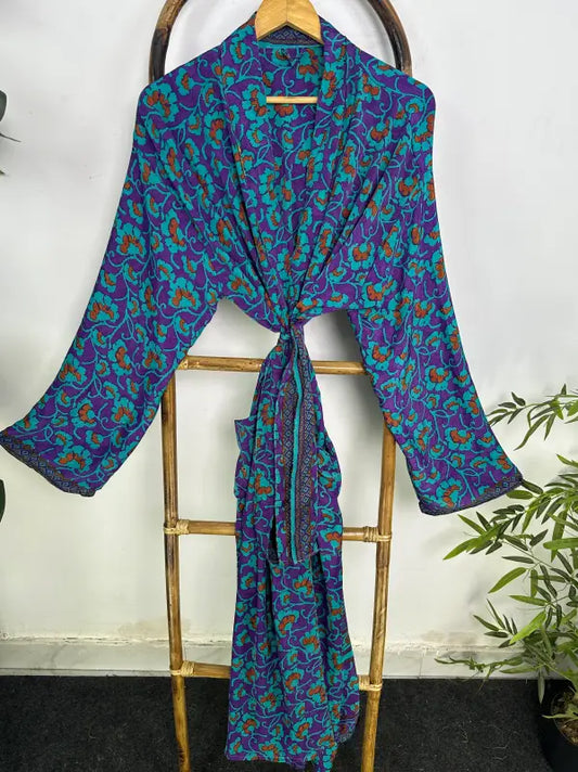 Silky Soft Mens Kimono Robe | Masculine Elegant Classic Sustainable Vintage House Robe gift, Timeless Comfy Lounge Beach Cover Up, Nightwear
