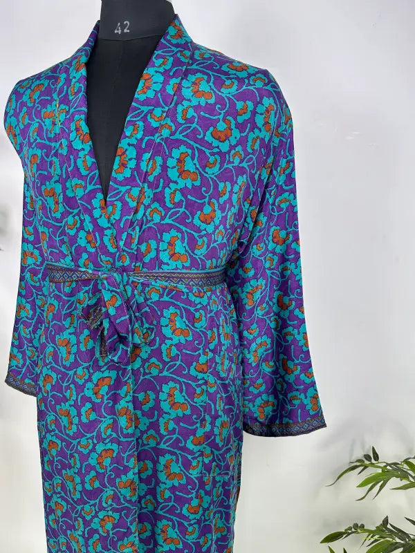 Silky Soft Mens Kimono Robe | Masculine Elegant Classic Sustainable Vintage House Robe gift, Timeless Comfy Lounge Beach Cover Up, Nightwear