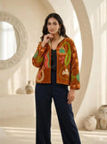 Boho Hand Embroidered Velvet Suzani Jacket, Brown Floral Open Front Coat Winter Wear Free Size Robe Retro Chic Free Size Robe Blazer for Her