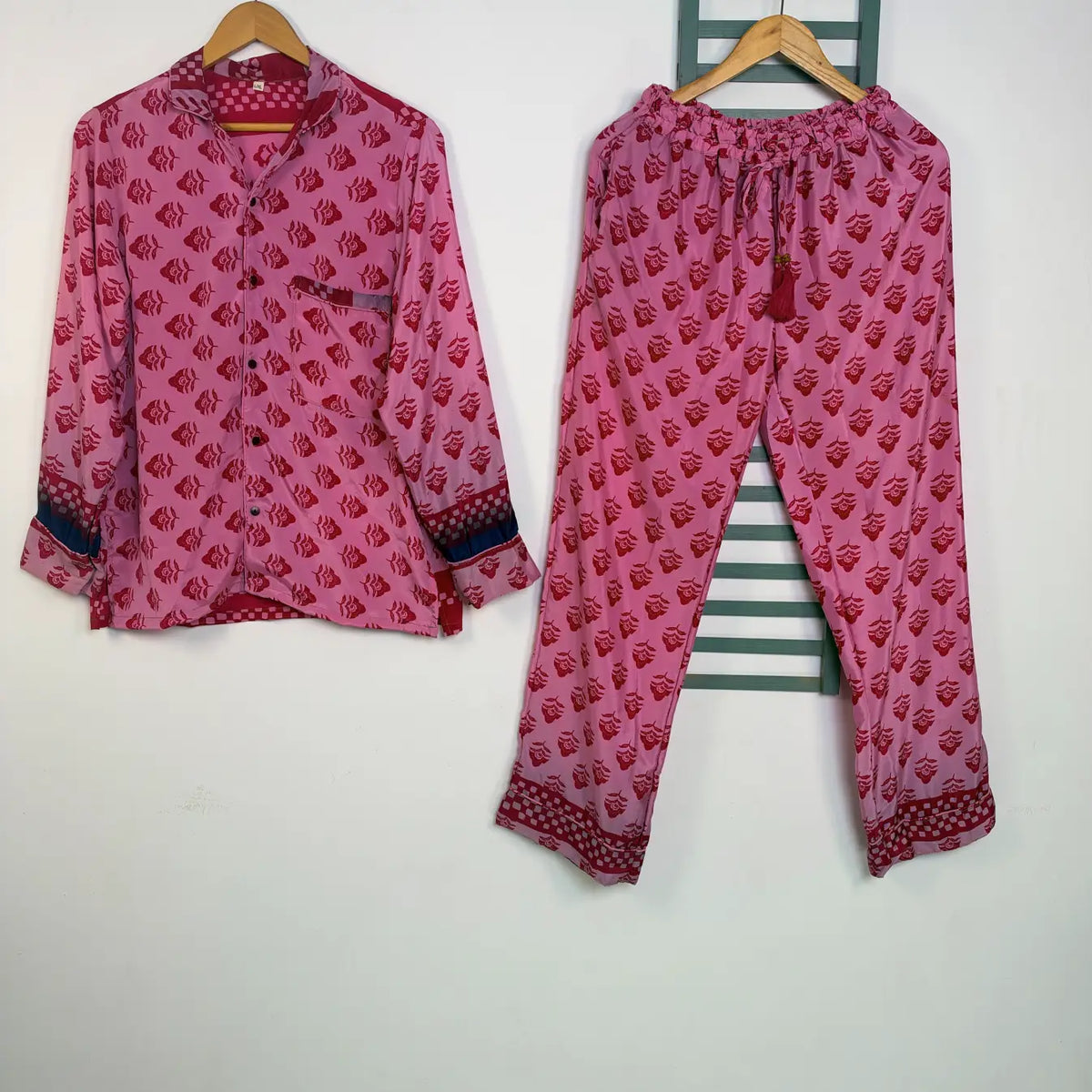Bridesmaid Pajama Set, Recycled Silk Sari Sleepwear, Handmade Bridal Party Gift, Wedding Morning Outfit, Bachelorette Gift, Bridal Shower
