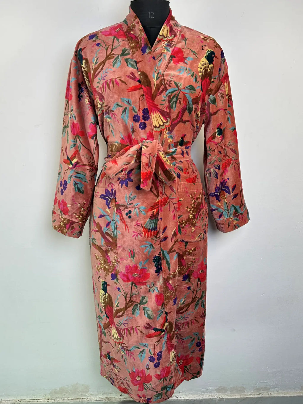 Velvet Womens Kimono Robe | Boho Dressing Gown Reversible With Lining, Womens Clothing Bridal Robe Spa Gift For Her, Smoking Jacket For Her
