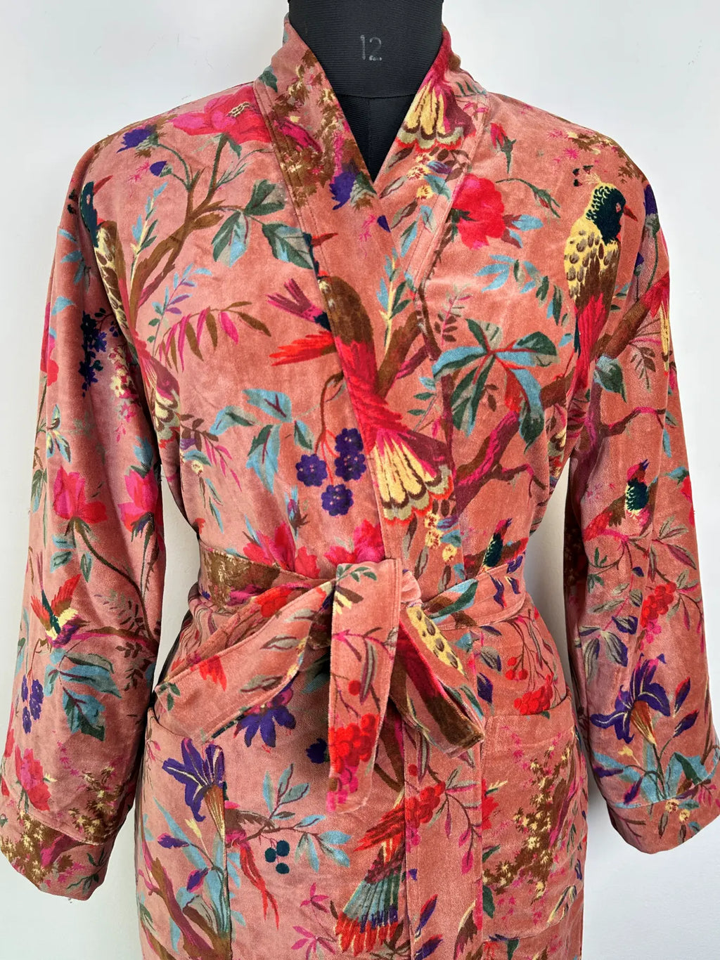 Velvet Womens Kimono Robe | Boho Dressing Gown Reversible With Lining, Womens Clothing Bridal Robe Spa Gift For Her, Smoking Jacket For Her