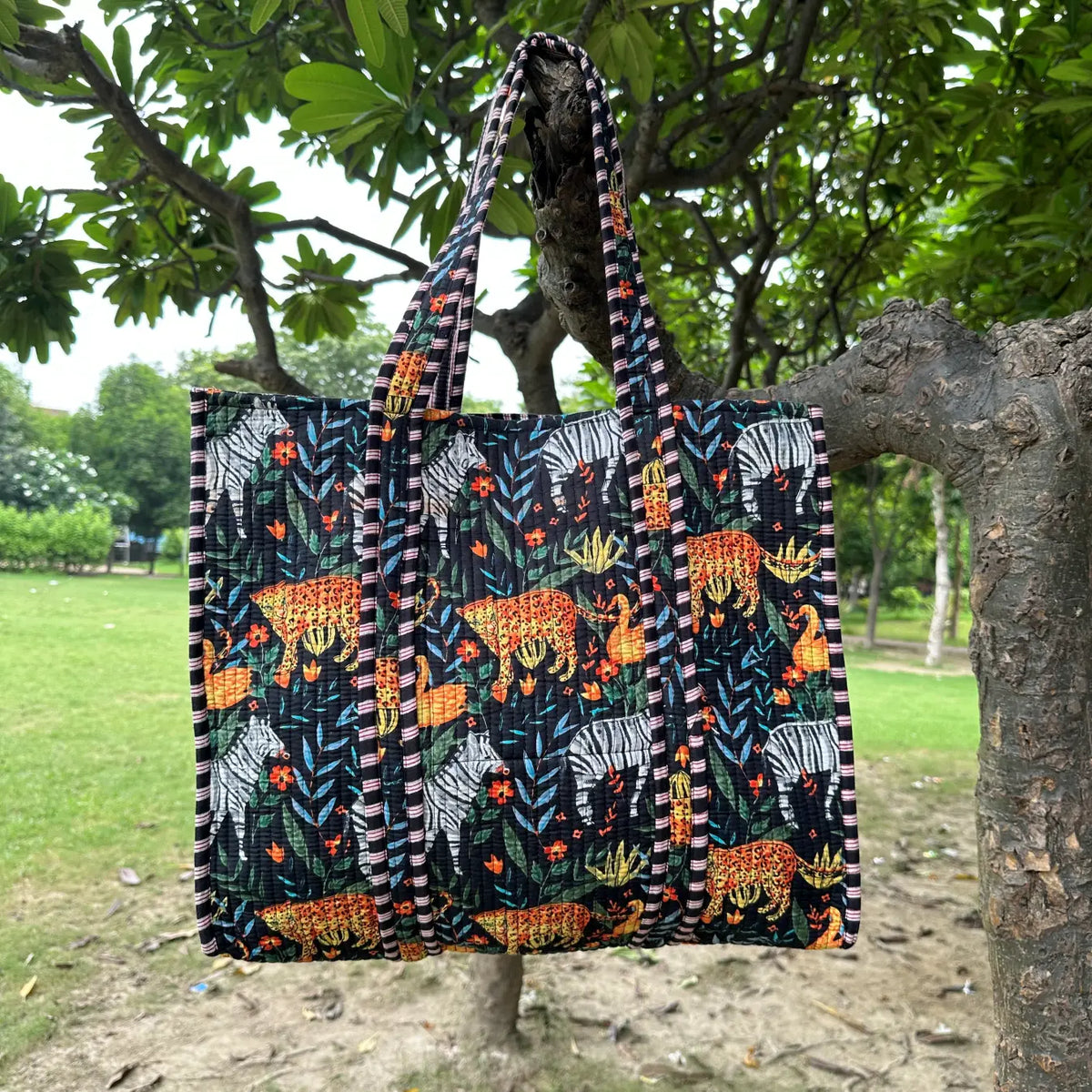 Personalised Tote Bag | Cotton Quilted Weekender Bag Strap, Travel Accessories, Bridesmaid Gift For Her, Bridesmaid Proposal Shoulder Bag