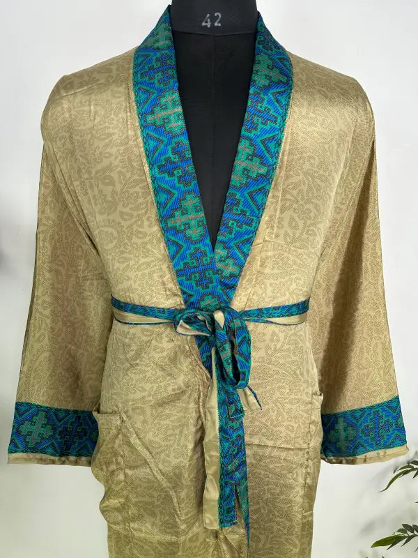 Silky Soft Mens Kimono Robe | Masculine Elegant Classic Sustainable Vintage House Robe gift, Timeless Comfy Lounge Beach Cover Up, Nightwear