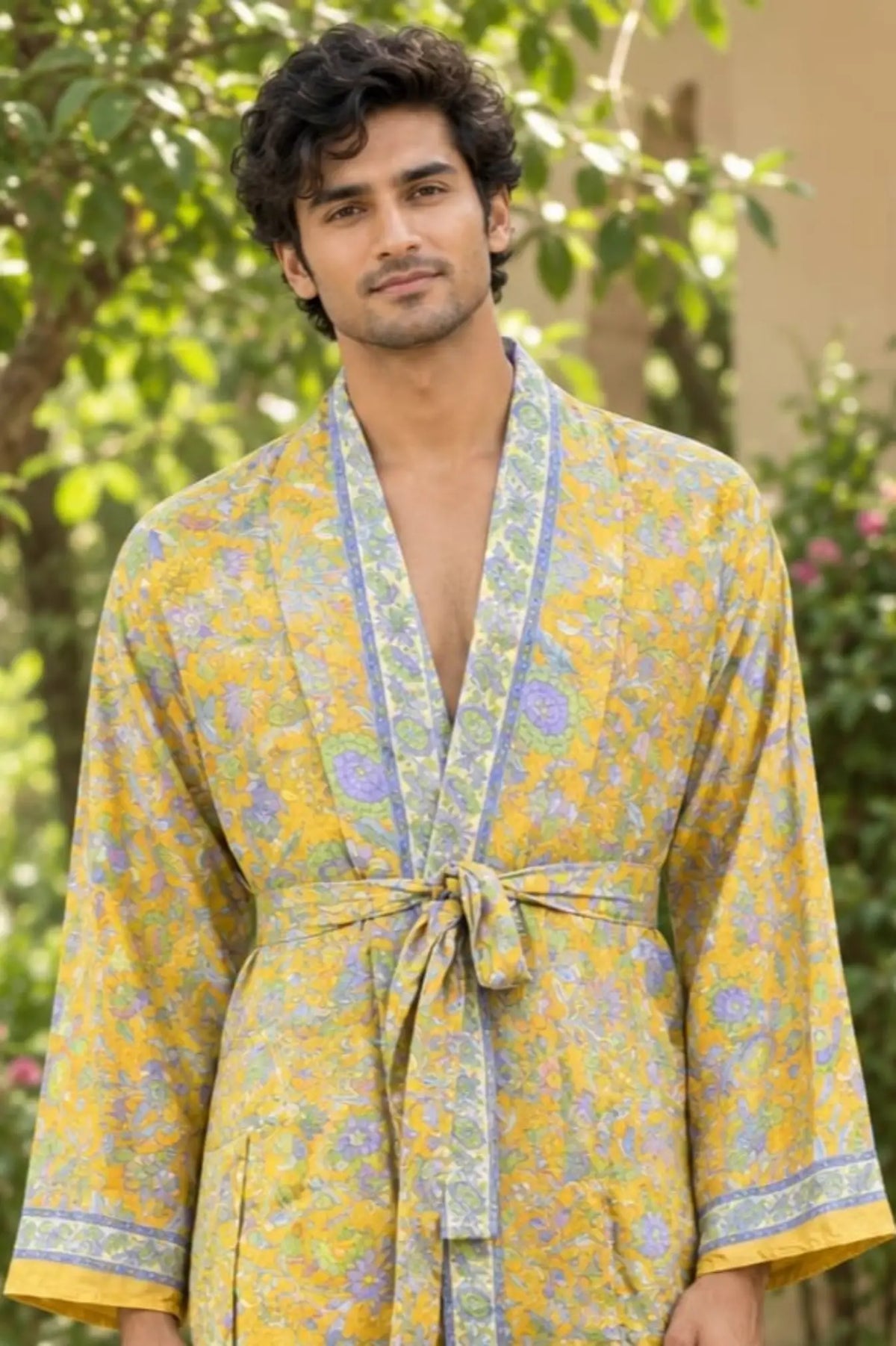 Silky Soft Mens Kimono Robe | Masculine Elegant Classic Sustainable Vintage House Robe gift, Timeless Comfy Lounge Beach Cover Up, Nightwear