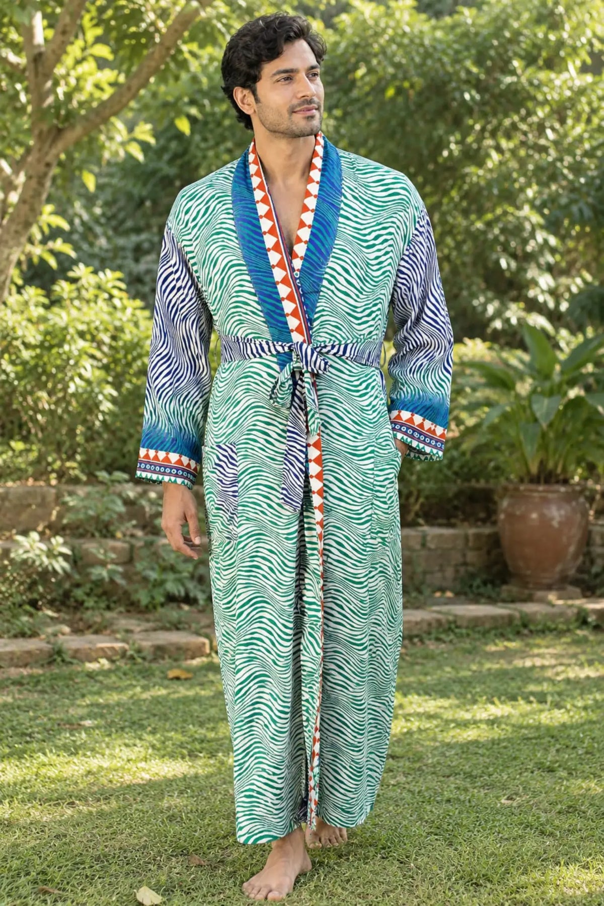Silky Soft Mens Kimono Robe | Masculine Elegant Classic Sustainable Vintage House Robe gift, Timeless Comfy Lounge Beach Cover Up, Nightwear