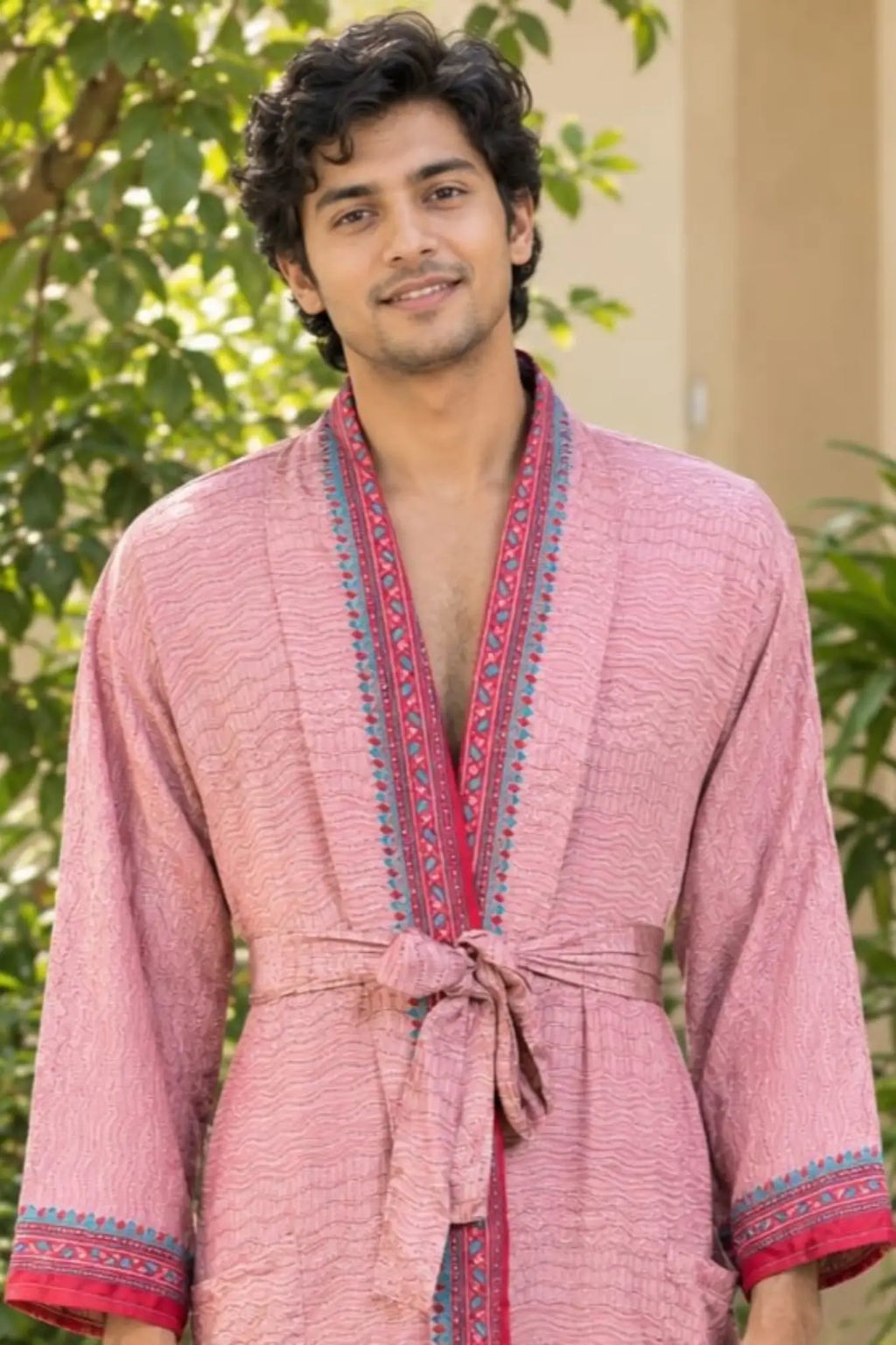 Silky Soft Mens Kimono Robe | Masculine Elegant Classic Sustainable Vintage House Robe gift, Timeless Comfy Lounge Beach Cover Up, Nightwear
