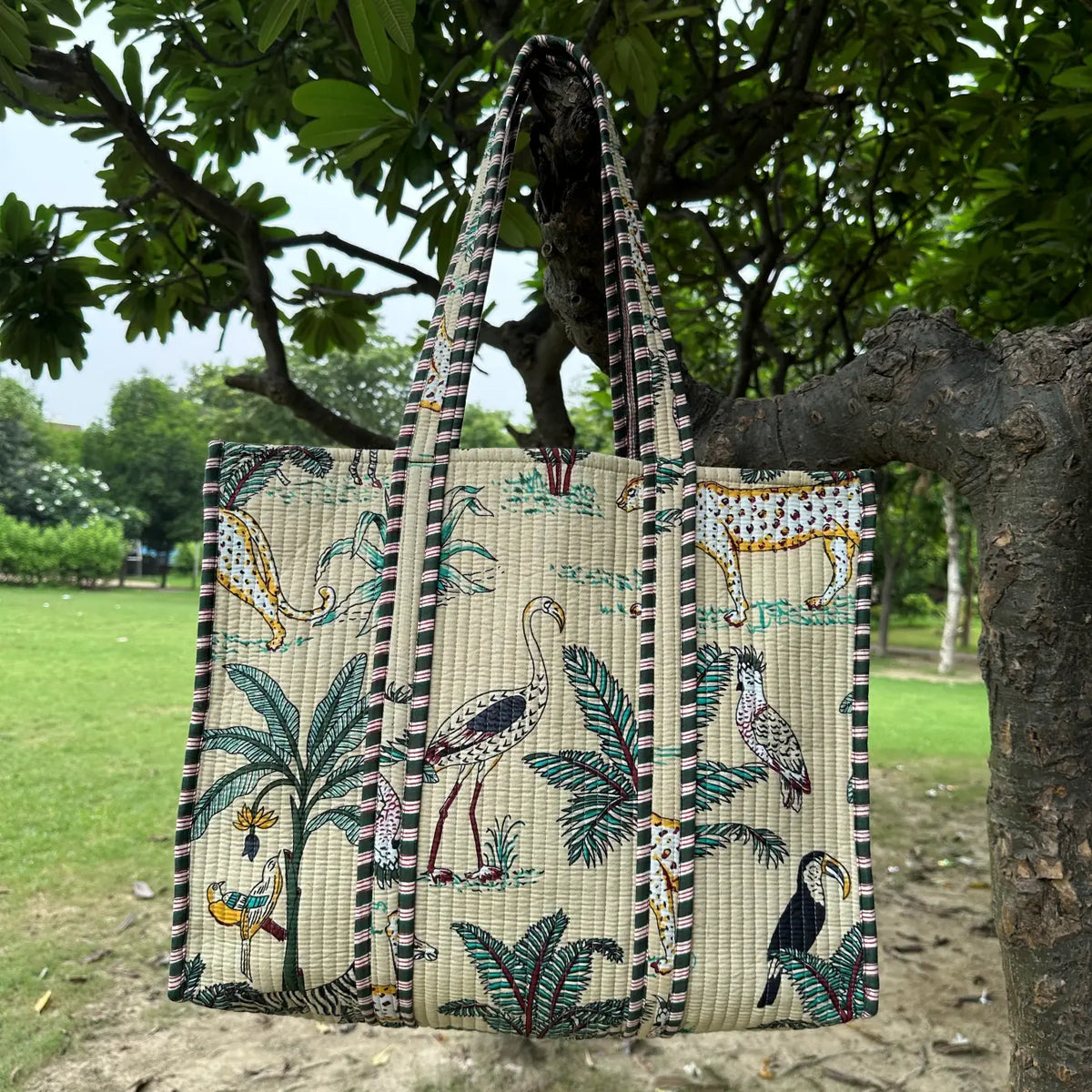 Personalised Tote Bag | Cotton Quilted Weekender Bag Strap, Travel Accessories, Bridesmaid Gift For Her, Bridesmaid Proposal Shoulder Bag