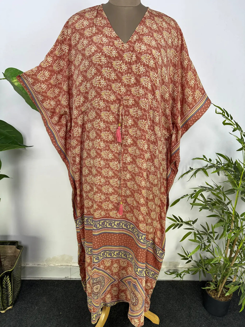 Boho Beach Cover Up Kaftan Dress | Oversize Resort Wear Caftan, Women Loose Fit Midi Dress, Recycle Silky Soft Women Clothing, Gift for Her