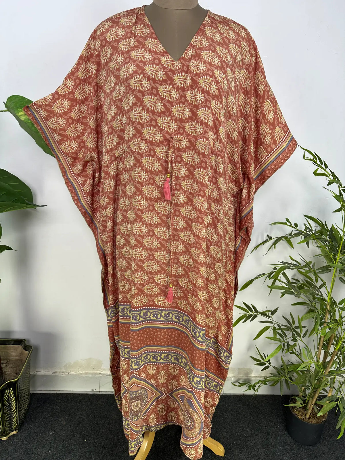Boho Beach Cover Up Kaftan Dress | Oversize Resort Wear Caftan, Women Loose Fit Midi Dress, Recycle Silky Soft Women Clothing, Gift for Her