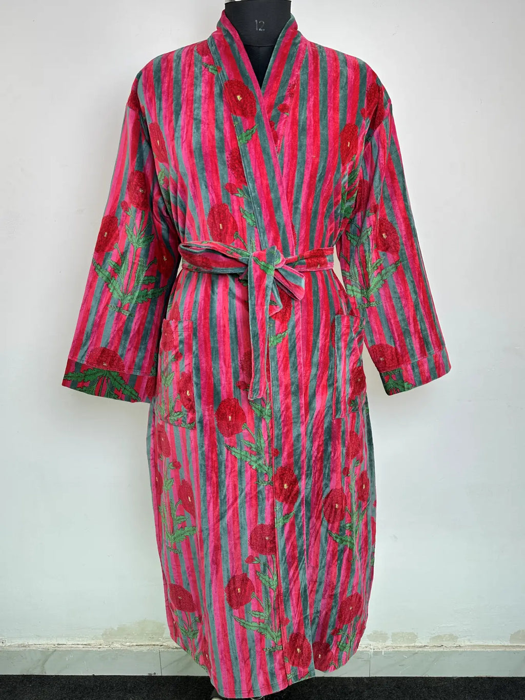 Velvet Women Boho Kimono | Dressing Gown Reversible With Lining, Womens Clothing, Bridal Robe Spa Gift For Her, Smoking Jacket For Her