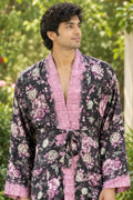 Silky Soft Mens Kimono Robe | Masculine Elegant Classic Sustainable Vintage House Robe gift, Timeless Comfy Lounge Beach Cover Up, Nightwear