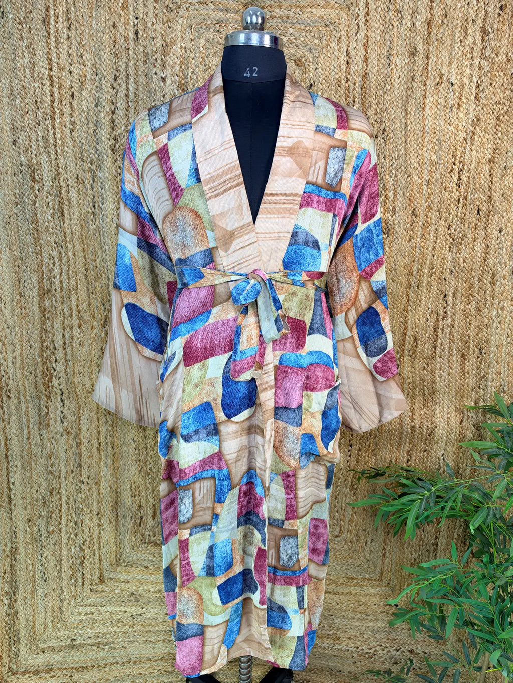 Silky Soft Mens Kimono Robe | Masculine Elegant Classic Sustainable Vintage House Robe gift, Timeless Comfy Lounge Beach Cover Up, Nightwear