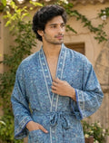 Silky Soft Mens Kimono Robe | Masculine Elegant Classic Sustainable Vintage House Robe gift, Timeless Comfy Lounge Beach Cover Up, Nightwear
