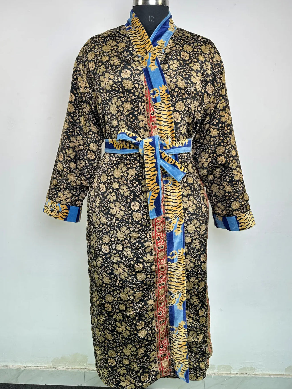 Velvet Women Kimono Robe | Boho Dressing Gown Reversible With Lining | Womens Clothing Bridal Robe Spa Gift For Her, Smoking Jacket For Her