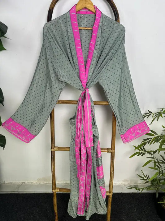 Silky Soft Mens Kimono Robe | Masculine Elegant Classic Sustainable Vintage House Robe gift, Timeless Comfy Lounge Beach Cover Up, Nightwear