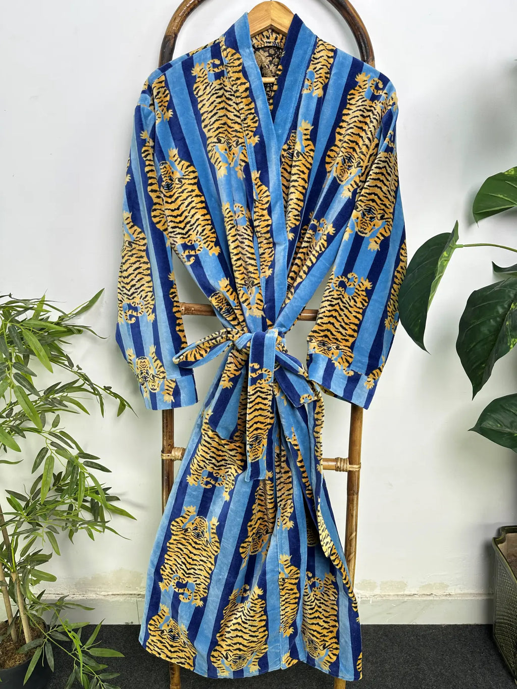 Velvet Women Kimono Robe | Boho Dressing Gown Reversible With Lining | Womens Clothing Bridal Robe Spa Gift For Her, Smoking Jacket For Her