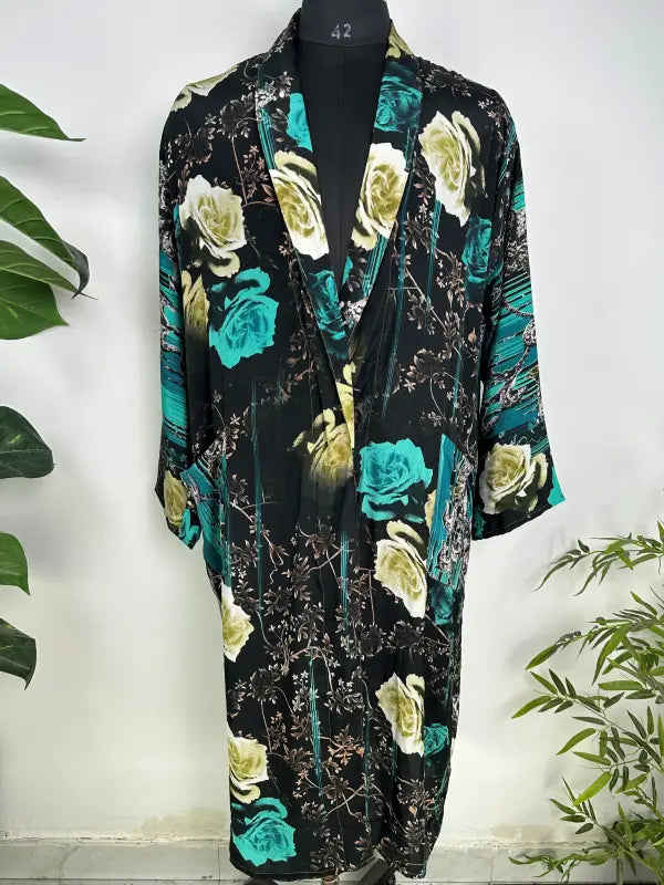 Silky Soft Mens Kimono Robe | Masculine Elegant Classic Sustainable Vintage House Robe gift, Timeless Comfy Lounge Beach Cover Up, Nightwear