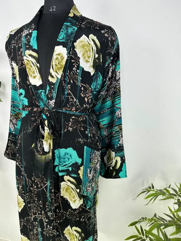 Silky Soft Mens Kimono Robe | Masculine Elegant Classic Sustainable Vintage House Robe gift, Timeless Comfy Lounge Beach Cover Up, Nightwear