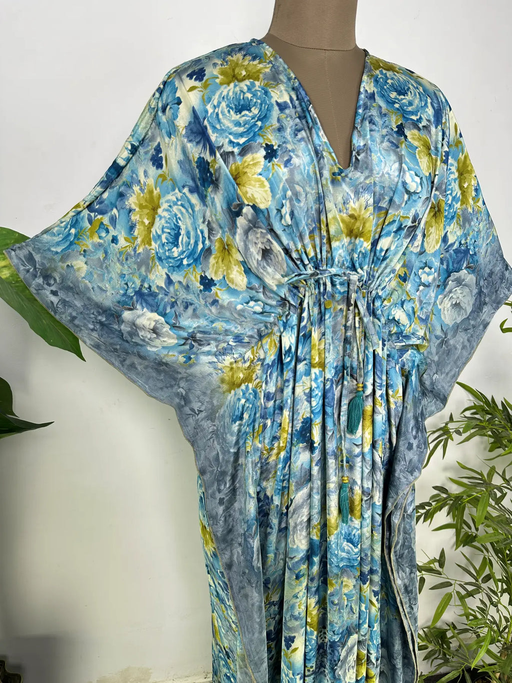 Kaftan Dress | Recycle Silky Soft Women Clothing, Oversize Resort Wear Caftan, Boho Beach Cover Up, Women Loose Fit Midi Dress, Gift for Her