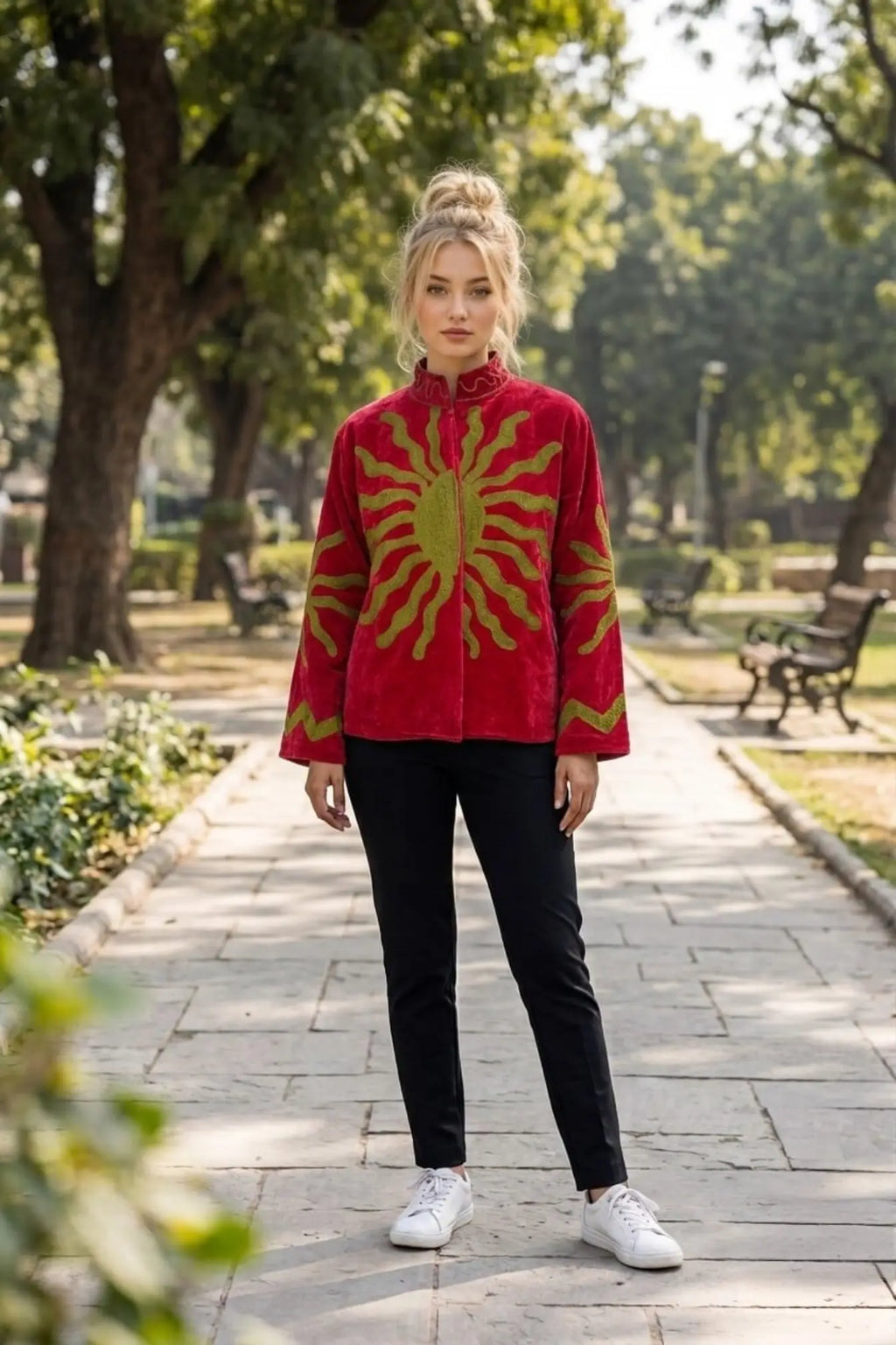 Women's Suzani embroidered Velvet Jacket