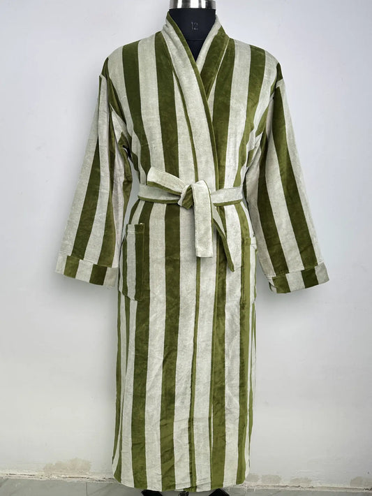 Velvet Womens Clothing, Boho Dressing Gown With Lining | Bridal Women Kimono Reversible | Spa Gift Robe For Her, Smoking Jacket For Him
