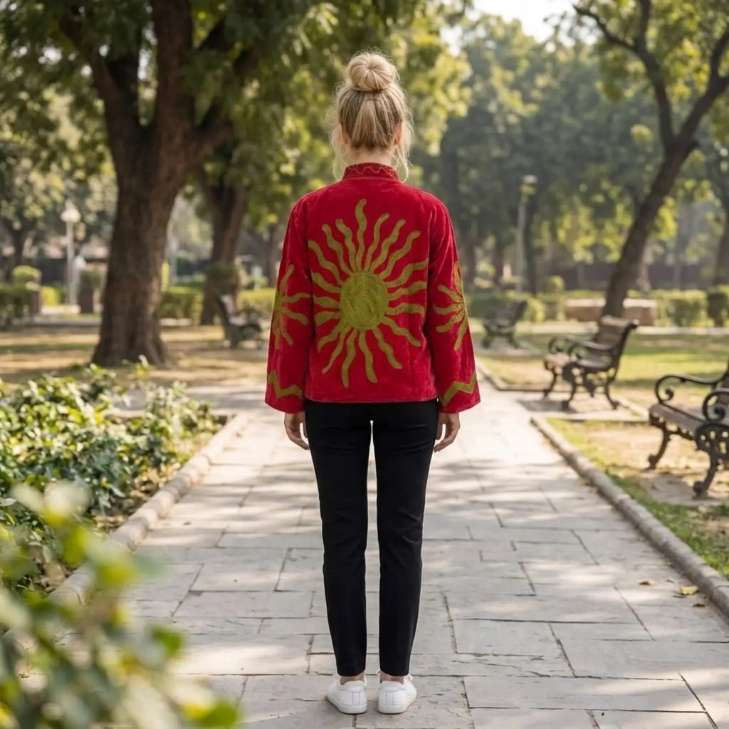 Women's Suzani embroidered Velvet Jacket