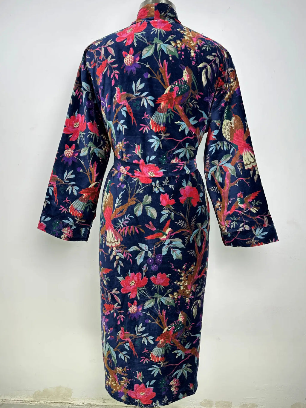 Velvet Womens Kimono Boho Robe | Dressing Gown Reversible With Lining, Kimono Womens Clothing Bridal Robe, Smoking Jacket For Her Spa Gift