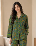 Recycled Silk Sari Pajama Set, Soft Handmade Nightwear, Valentine Gift for Her, Button Down Top, Drawstring Pants, Luxury Lounge Gift