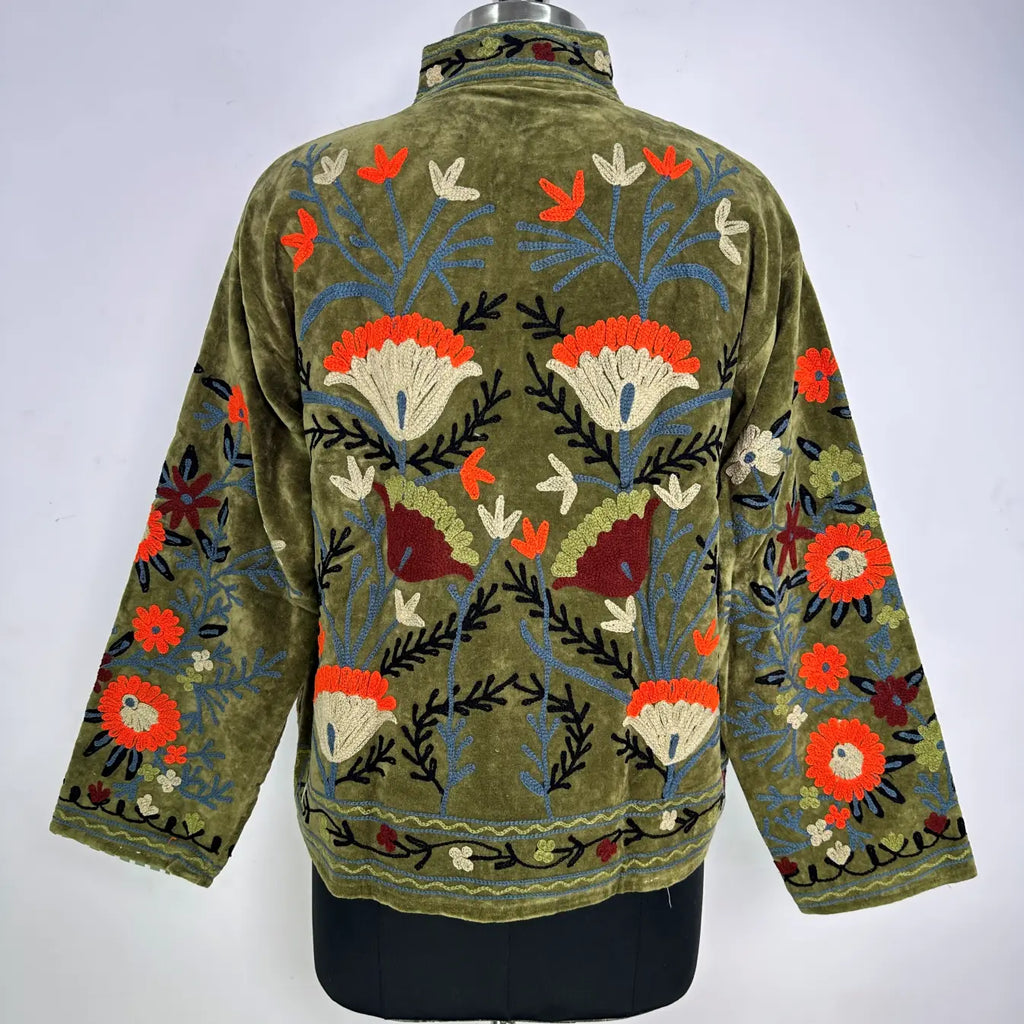 Women's Suzani embroidered Velvet Jacket